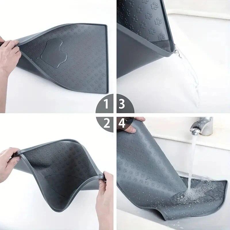 Pet Placemat Nonspill Easy To Clean Foldable Cat and Dog Feeding Mat Silicone Non-slip Waterproof Pet Mat