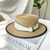 French Flat Top Straw Hat Children's Summer New Straw Top Hat Seaside Sunshade Sunscreen Hat Beach Sun Hat