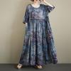 Short Sleeve Plus Size Cotton Vintage Floral New In Dresses for Women Casual Loose Long Summer