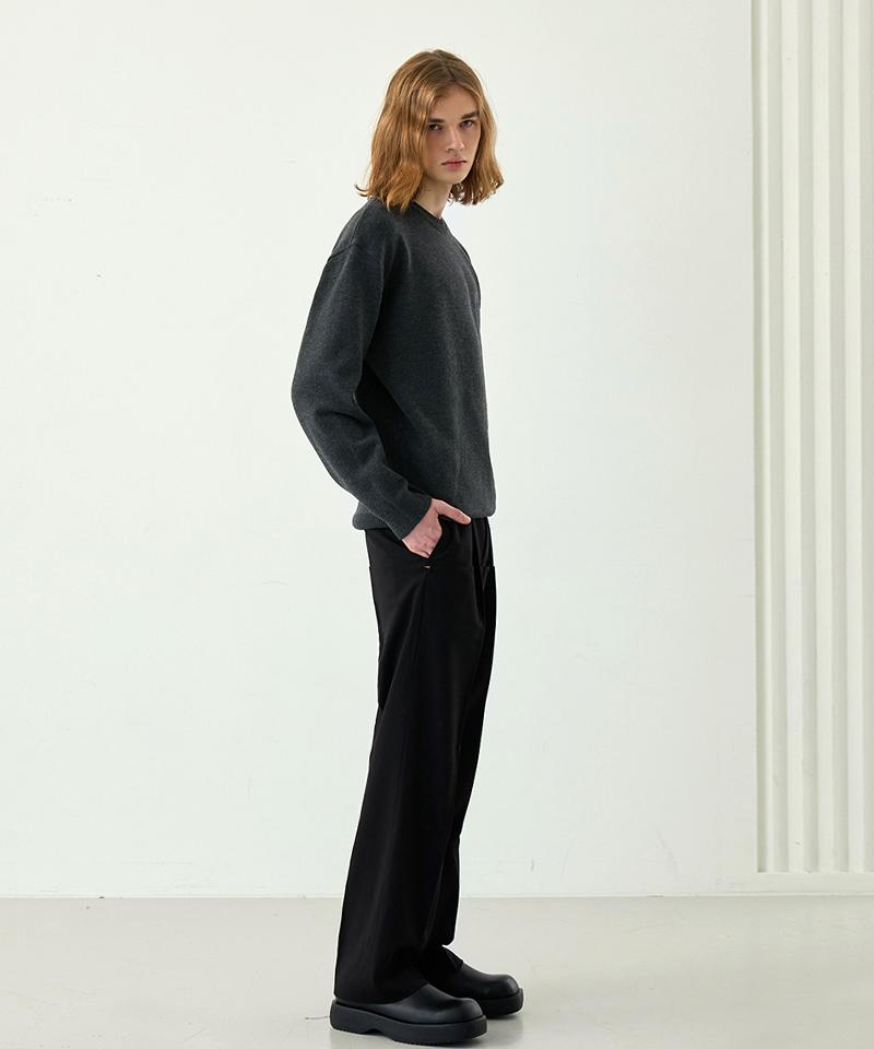 NODU Maple Basic Round Knit [Charcoal]