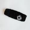 Wool hairy flower corsage hairband & earwarmer