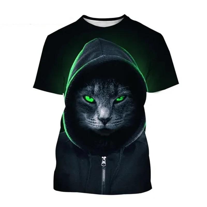 Muay Thai Kick Boxing Cat T-shirt Unisex Women Men 3D Print Kids Tops Tee Shirts