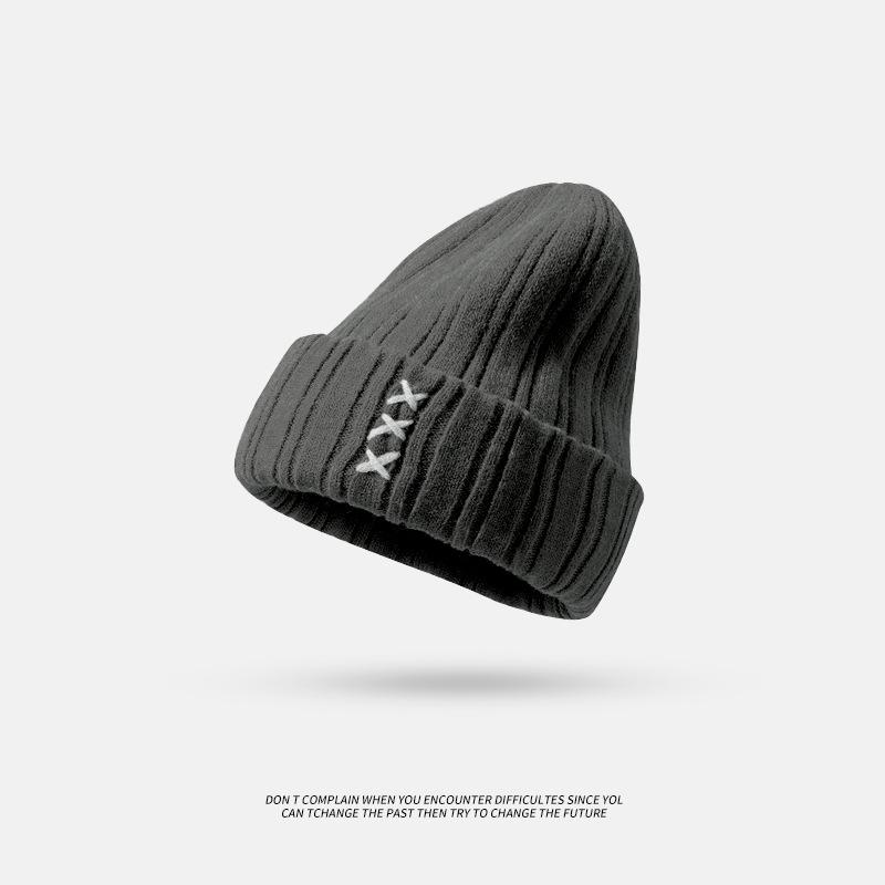 Wool hat for women, versatile bag head in autumn and winter, ear protection, warm and cold-proof, cold hat for men, big head circumference, small