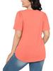 Pleated Round Neck Short Sleeve Women's T-Shirt - New 2024 European & American Style