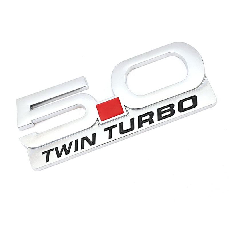 Car Sticker 5.0 Trim Front Hood Grille Emblem Badge Rear Trunk 3D Car Decals for 5.0 Coyote V8 TWIN Turbo Emblem