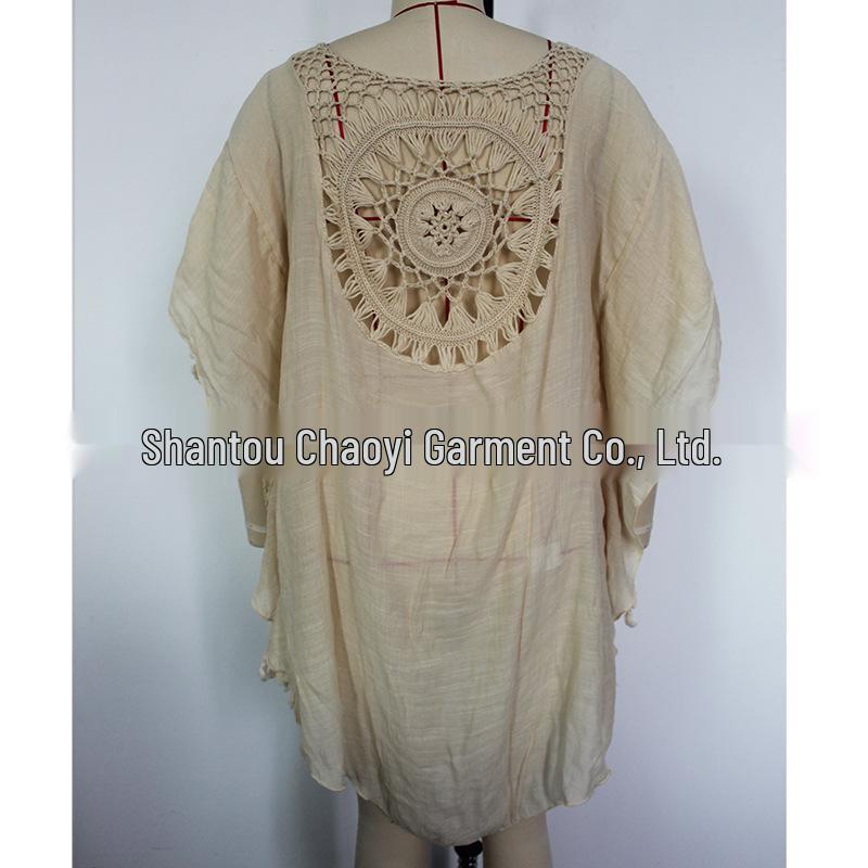 Hand-Crocheted European & American Beach Tassel Cover-Up Dress