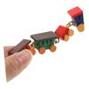 1/12 Miniature Wood Train Toy with Vibrancy Color Carriages and Metal Hooks for Doll House Scene Display Enhancement