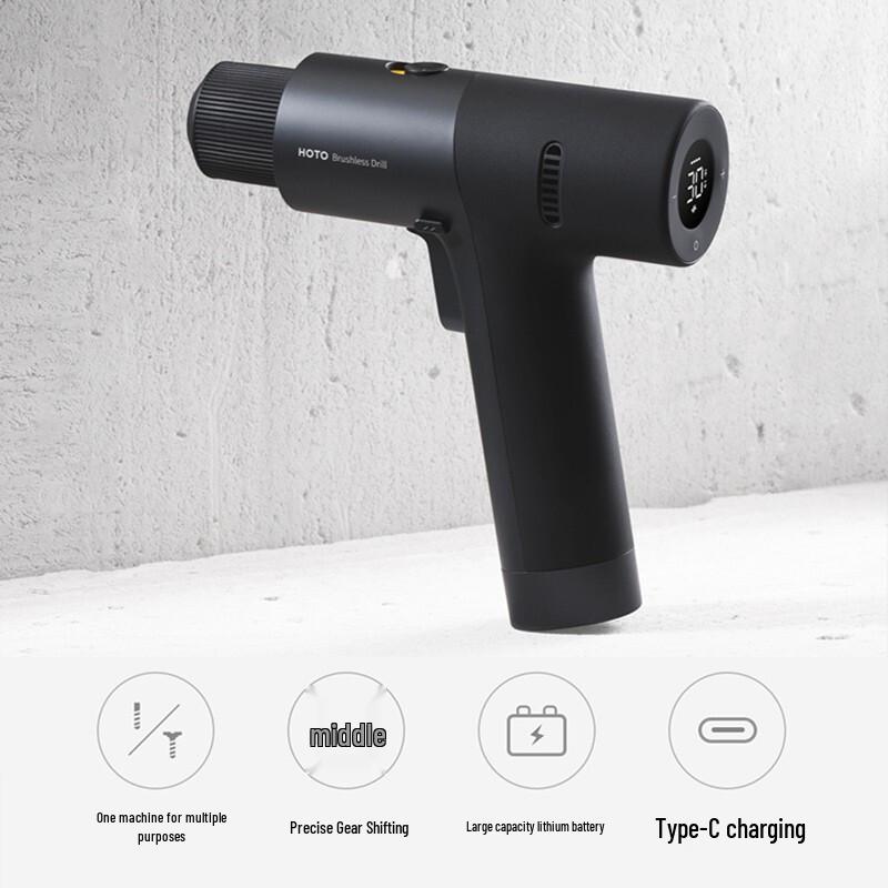 HOTO 12V sladdlös elektrisk borr och verktygsset CN-kontakt (adapter ingår)