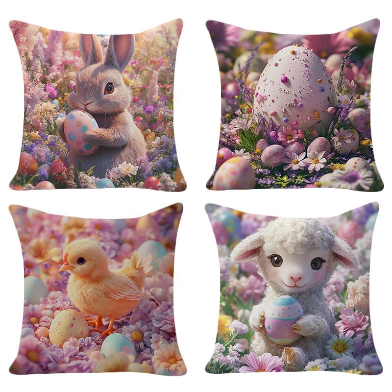 

Easter Bunny Pillow Cover Cushion Cover Cartoon Pillow Cover Home Sofa Cushion Cover 45*45cm