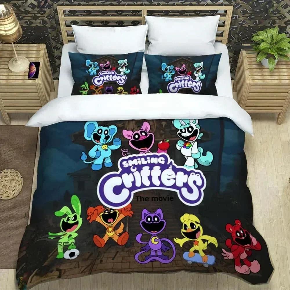 3D Cartoon S-smiling critters Bedding Set Printed Bed Set With Pillowcase Bed Duvet Cover Soft Queen King Size Bedclothes Home