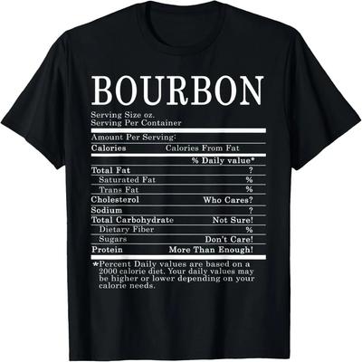 Bourbon Whiskey Lustige Nährwertangaben Thanksgiving Weihnachten T-Shirt