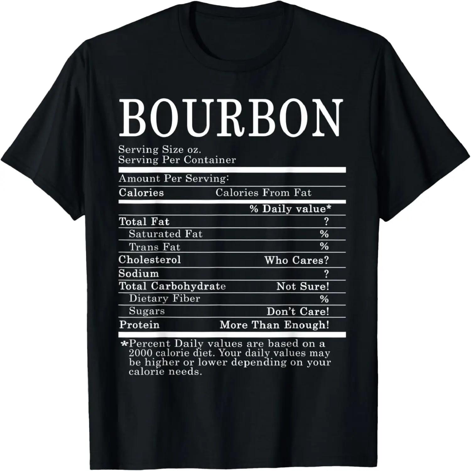 Bourbon Whiskey Funny Nutrition Facts Thanksgiving Christmas T-Shirt S