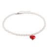 Colorful Beaded Heart Necklace – Versatile, Sweet Collarbone Chain for Women