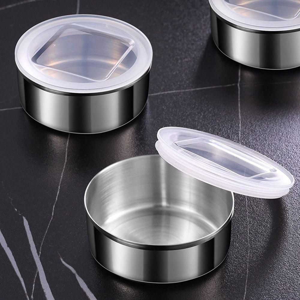 3Pcs Stainless Steel Magnetic Seasoning Containers Wall Mounted Seasoning Storage Box  Restaurant