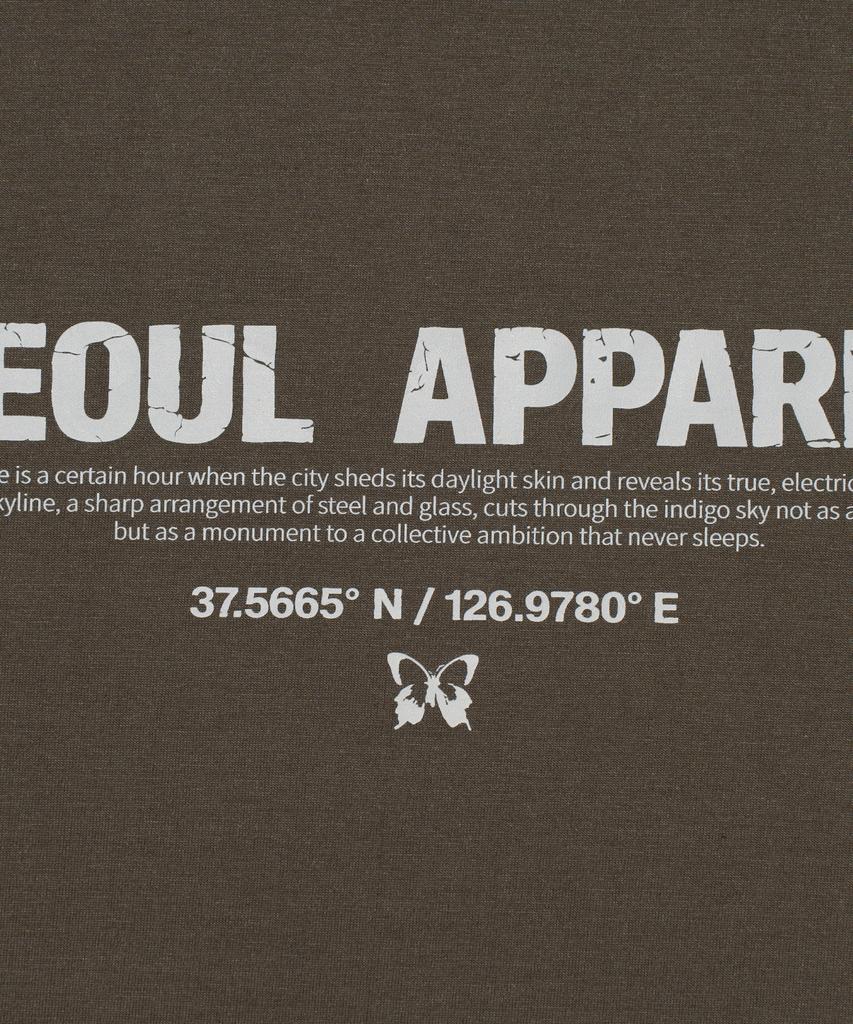 SEOUL APPAREL Bold Lettering Logo Short Sleeve T-Shirt (Khaki)