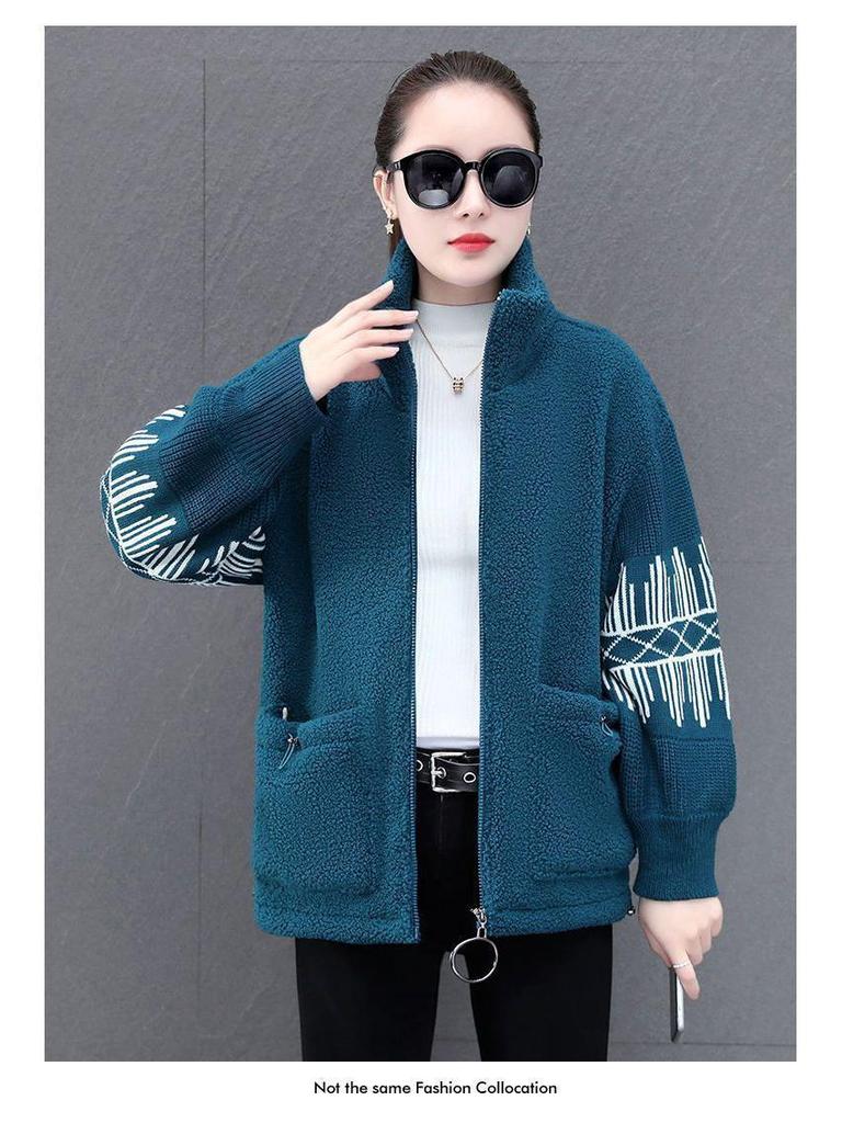 Stylish Double-Sided Coral Fleece Alpaca Wool Hoodie Jacket for Autumn/Winter