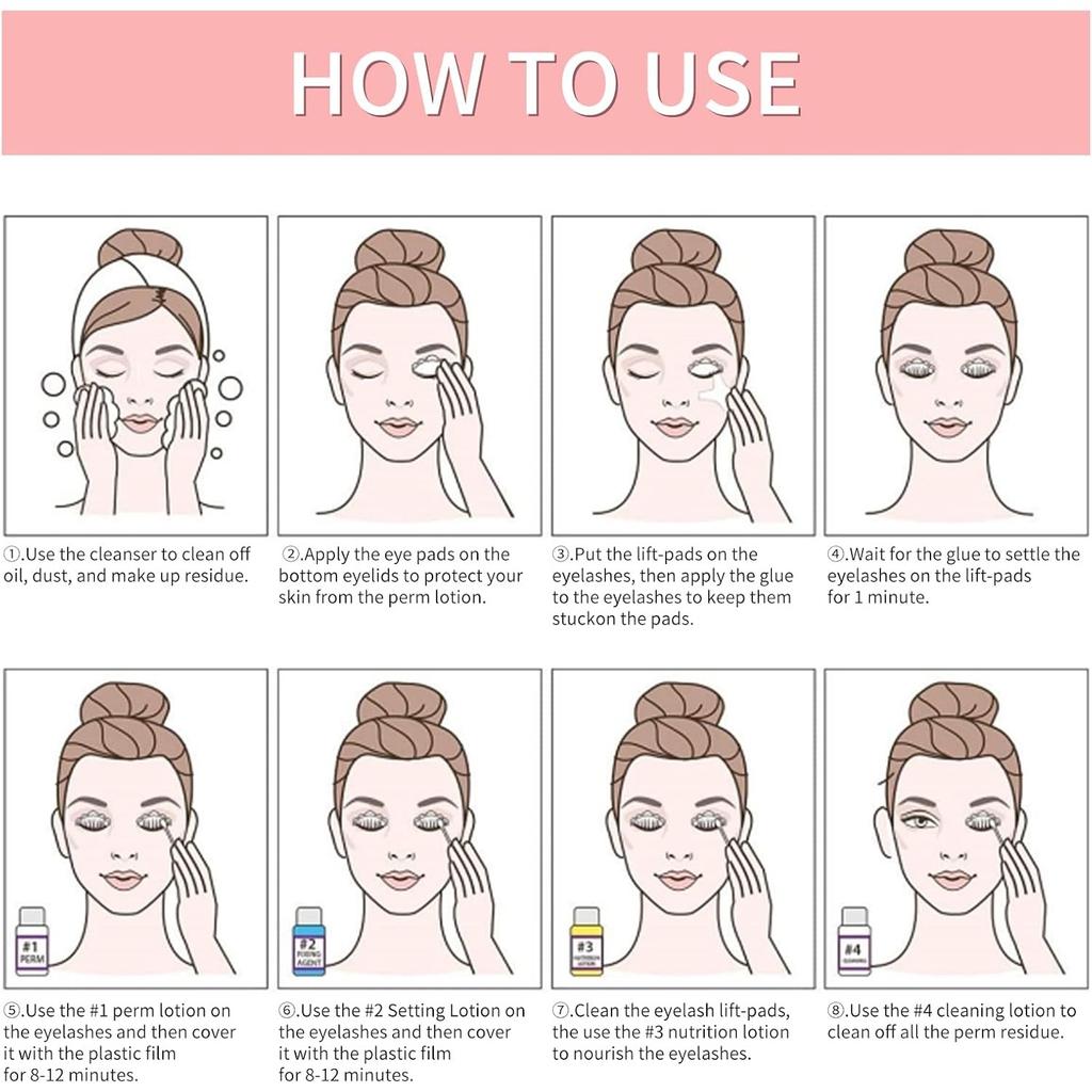 Wimperlift Kit, Professionele Salon Semi-Permanente Krullende Wimperpermanent Kit met Wimperbeschermers, Ooggelpads en Borsteltjes