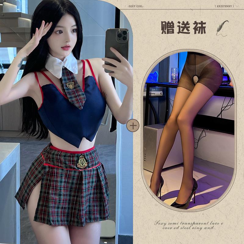 Night listening incense sexy sexy lingerie college style student split uniform seduction student costume cosplay suit