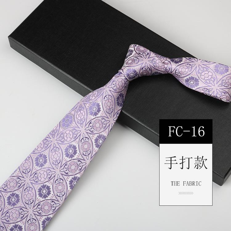 Light Tie Men, Business Banquet Photography Wedding Pink Purple Suit Shirt High-End Pattern Hand Style