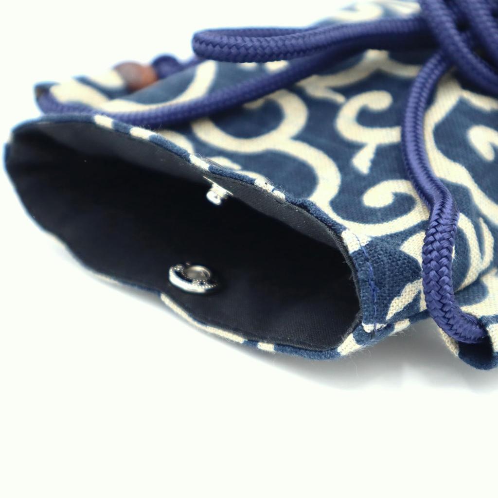 Maruzen Smartphone-Tasche, Smartphone-Zubehör-Etui, Arabeskenmuster, Hergestellt in Japan, Marineblau, ca.. 10 x 18 x 0,5 cm