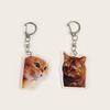 Cartoon Cat Keychain Pendant 2D Acrylic Thick Sling Lobster Clasp Keyring Car Bag Accessories Christmas Party Gift
