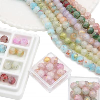 80Pcs Crystal Glass Beads Sprinkled Loose Spacer Beads for DIY Bracelet Necklace Jewelry Making