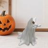 Halloween Ghost Animal Figurine Draped Ghost Dog Cat Statue Resin Spooky Tabletop Ornaments for Home Party Haunted House Decor