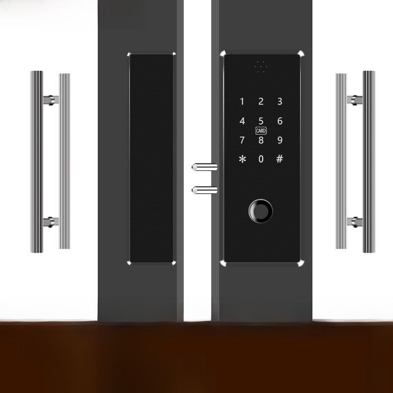 Punch-Free Glass Door Smart Lock: Remote-Controlled Fingerprint Lock for Single & Double Doors