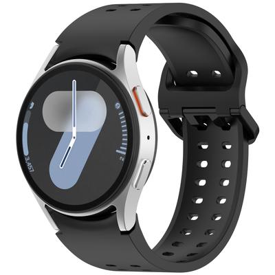For Samsung Galaxy Watch7 44mm/FE 40mm Watch Band Replacement Silicone Strap with Dual Buckle