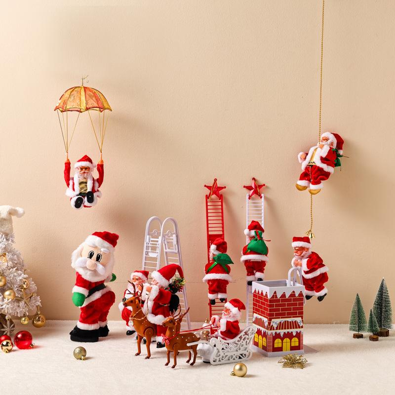 Elektrisches Spielzeug Kletterseil Kletterleiter Kletterschornstein Weihnachtsmann für Weihnachtsdekoration Weihnachtsgeschenke
