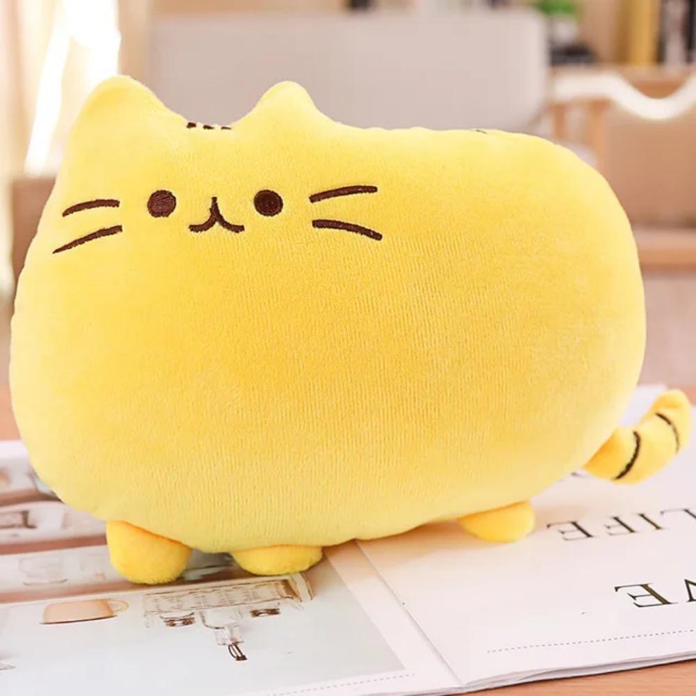 Kawaii Cat Plush Pillow Kitten Cushion Soft Colorful Stuffed Toys Gray Pink White Plush Doll Houseware Gifts for Girlfriend