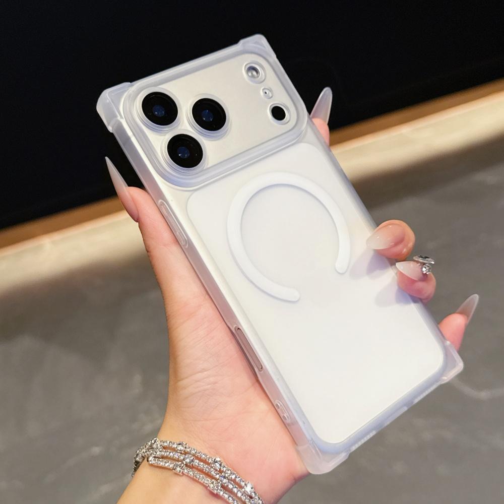 

Square Angle AntiFall For Magsafe Phone Case For iPhone 17 Air 16 15 14 13 Plus Pro Max 17ProMax Ice Mist Magnetic Charge Cover iPhone17