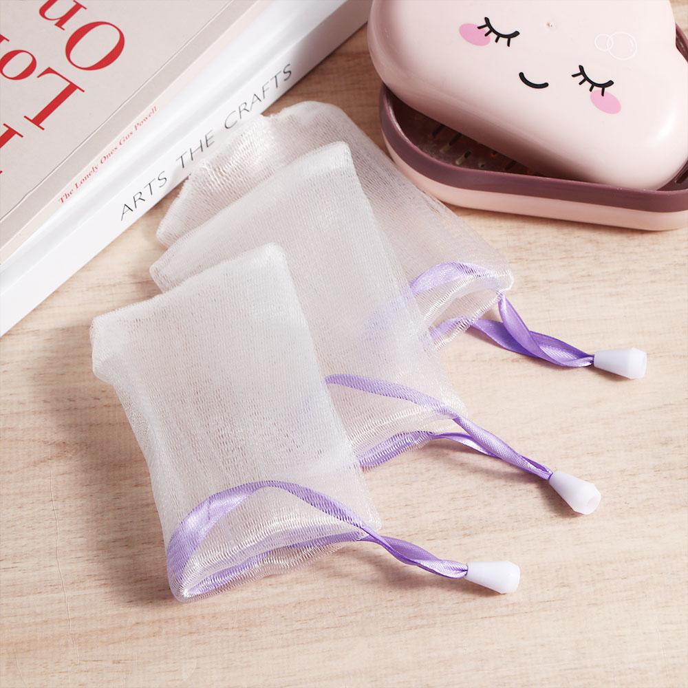 Drawstring Bag Bath Bubble Soap Saver Bag Net Soap Pouch Foaming Mesh Bag Face Cleansing Tool
