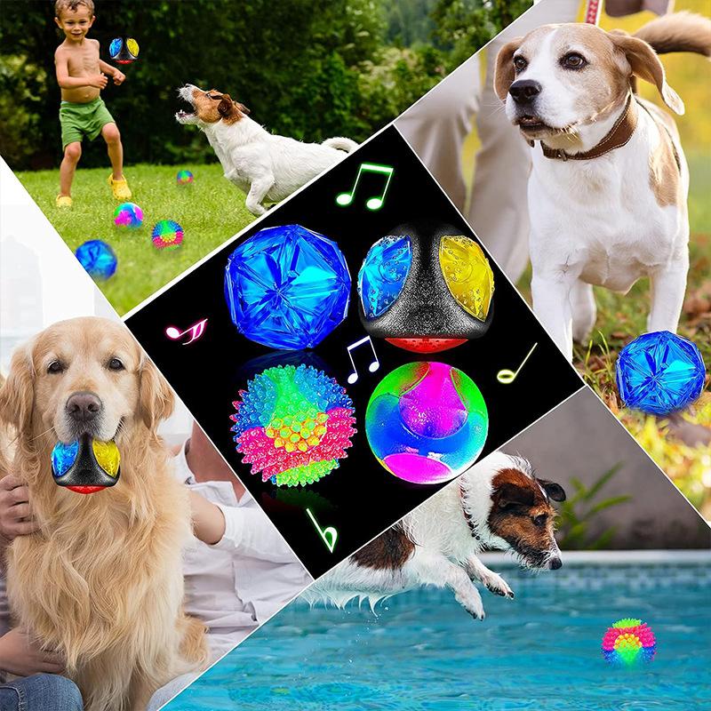 The Luminous Dog Ball Rotates, The Luminous Dog Ball Flashes, The Night Light Flashes, The Dog Makes Sounds, The Toy Bounces, Activates The Toy Ball