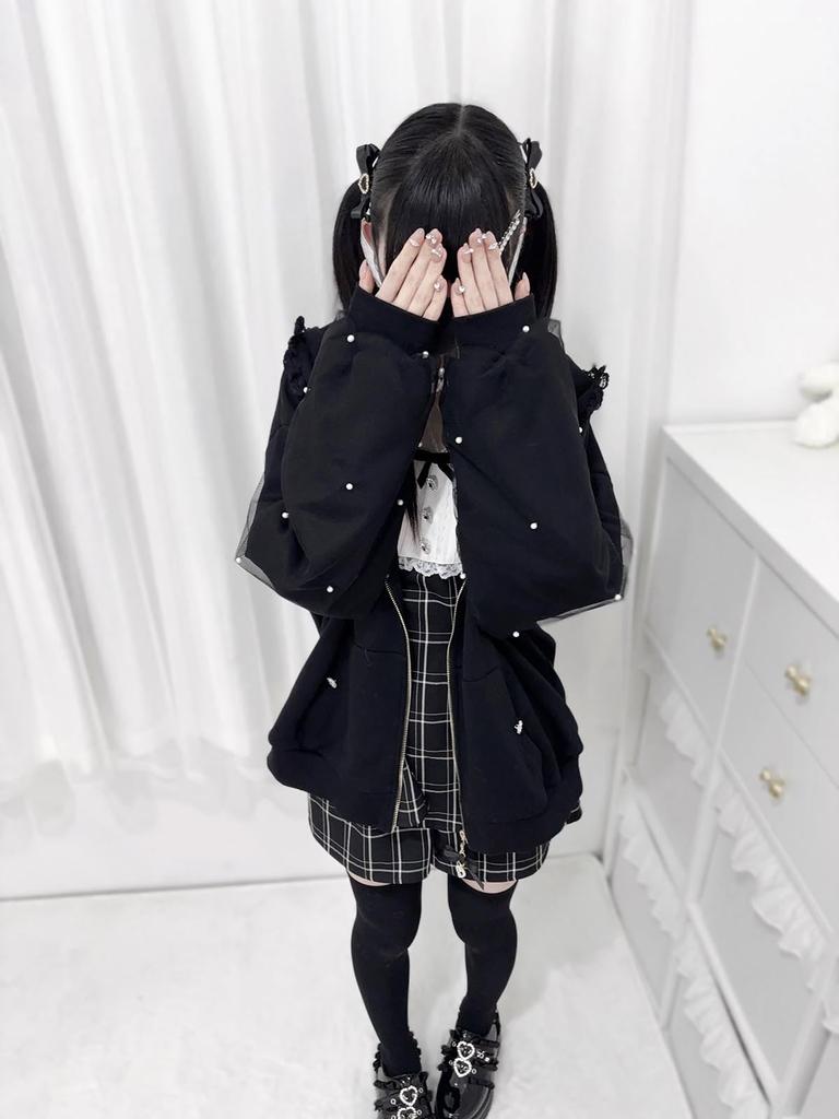 ZYOOFOV Long Sleeve Hoodie with Open Rabbit and Cute Plus Princess Gothic Harajuku Women's Front, Ears, Lace, Ruffles, Ribbon, Bow, Zip-Up Top, Sizes,