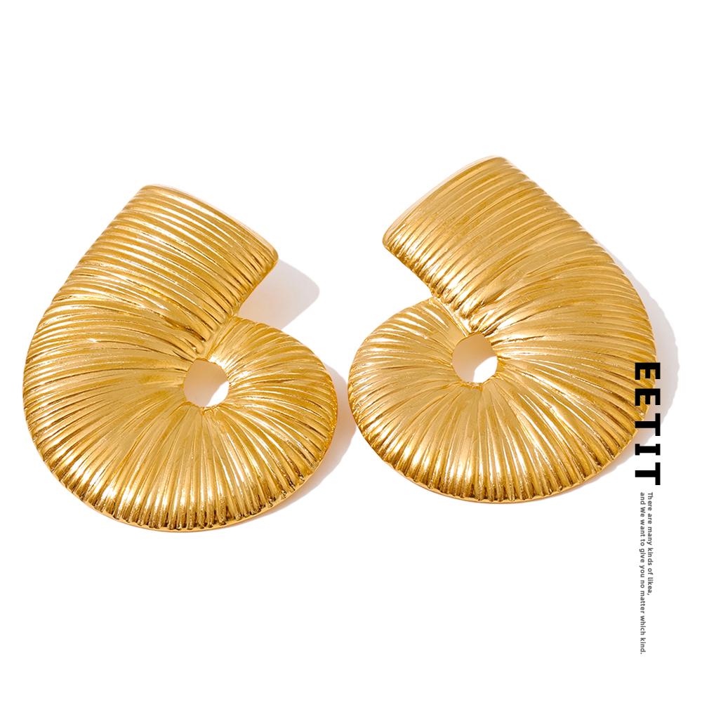 Eetit Waterproof Stainless Steel Metal Statement Stud Earrings Minimalist Stripe Attractive Fashion Europe Jewelry Wholesale