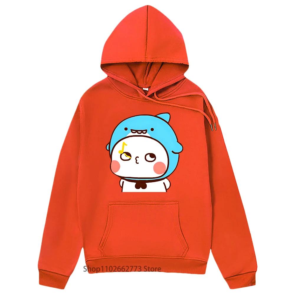 Cute Shark Bubu Is Whistling Sweatshirts Panda Bear Graphic Clothes Women Men Kawaii Cute Pullover Spring Sudadera