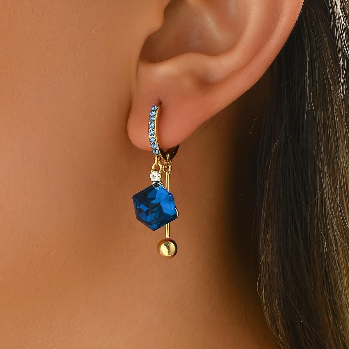 

Модные висячие серьги для женских украшений синий