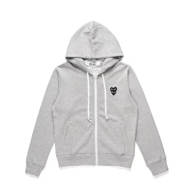 Chuan Jiu 2024 A/W Heart Hoodie: Unisex Stand Collar Zipper Pullover with Drawstring Hood