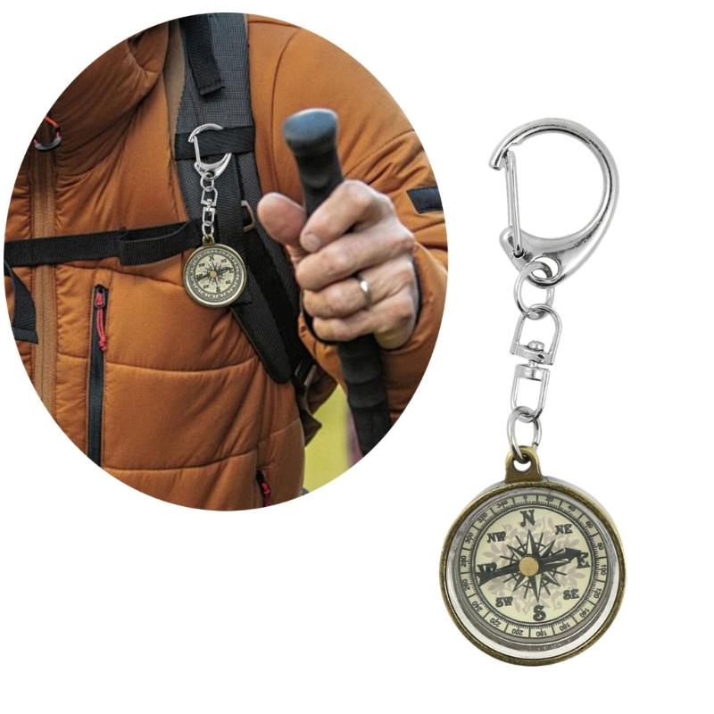 Portable Zinc Alloy Pocket Compasses With Keyring Camping Compasses Keychain Navigation Tool Climbing Equipment Enduring