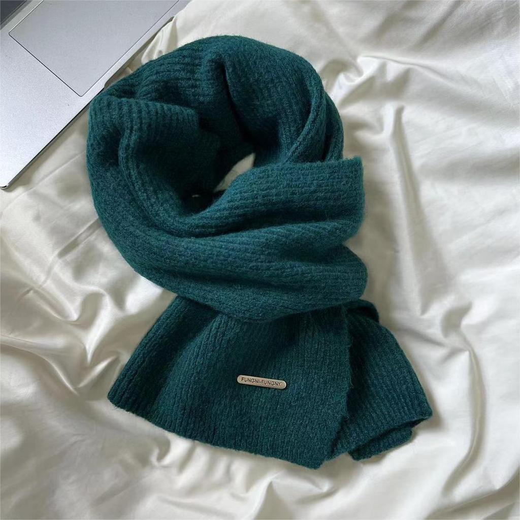 2025 Wool Knit Solid Color Snood: Versatile Korean-Style Scarf for Winter - High-End Gift for Women & Men