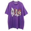 SCREEN STARS 90s Old USA Made Dog Print Short Sleeve T-shirt Men's Used