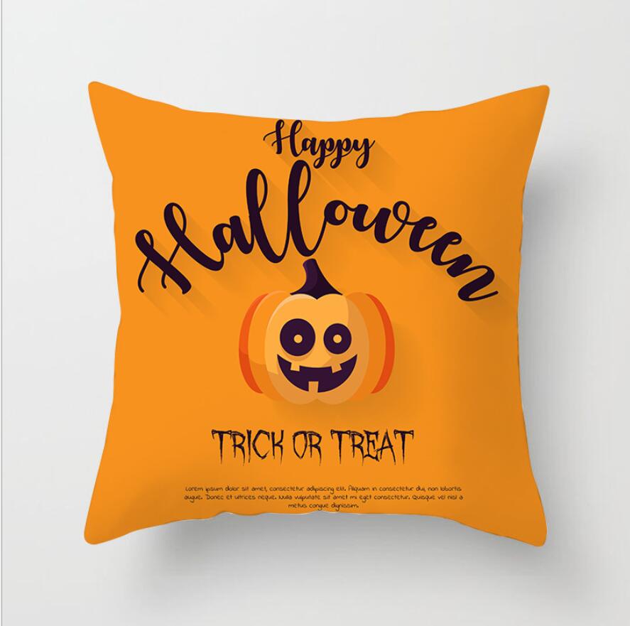 New Style Hello Halloween Print Pillow Case Polyester Festival Home Decor Fabric Sofa Pillowcase Comfortable Car Cushion Cover