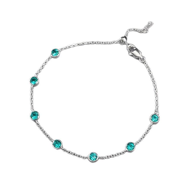Hui Zhi Yi 2025 Βραχιόλι/Περιβραχιόνι Paraiba Bubble από Ασήμι S925, Μοντέρνο & Ευέλικτο Καλοκαιρινό Κόσμημα