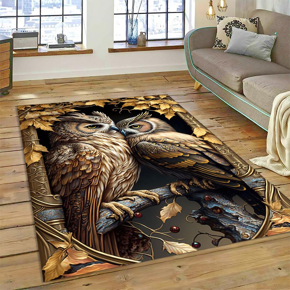 Owl Carpet Large Rug Cartoon Birds for Home Living Room Bedroom Sofa Doormat Decor Kids Play Area Rugs Carpet Non-slip Floor Mat