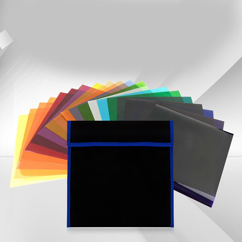 20-Pack Color Correction Filters 20 Different Colors Correction Lighting Gel Filter for Photo and Video Film for Lamp