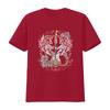 Damen Rock And Roll Wild Spirit Boho Engelsflügel Floral Gitarre T-Shirt Schwarz vintage Gewaschenes Oberteil Für den Alltag Dehnbar
