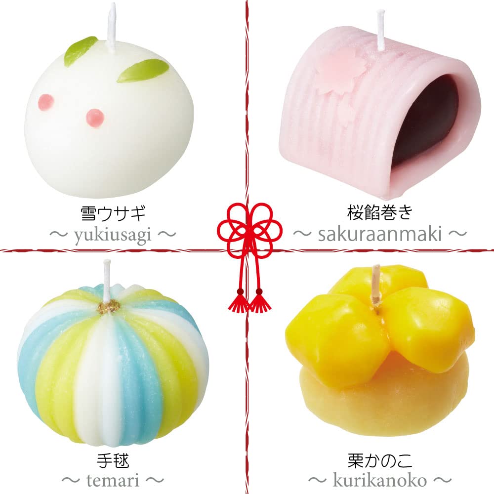 Sakuya Japanese Sweets Candle Gift Set with Gift Wrapping and Inner Wrapping, Ready to Send [Includes Gift Wrapping]