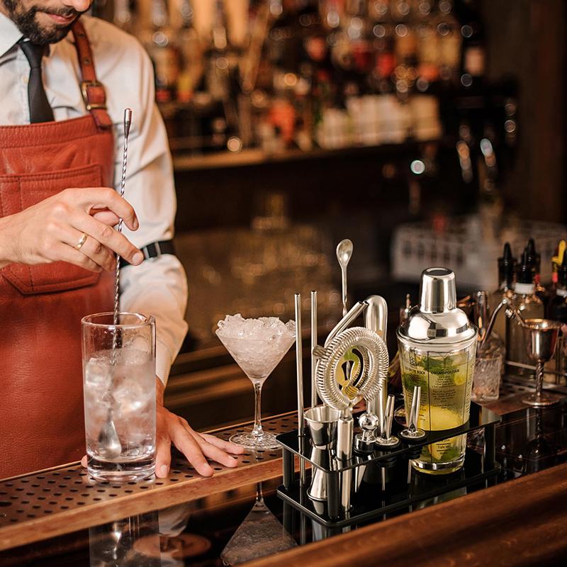 13 Slots Bartender Tool Holder Barware Drinkware Set Stand Practical Professional Cocktail Shaker Stand For Party Bar Home