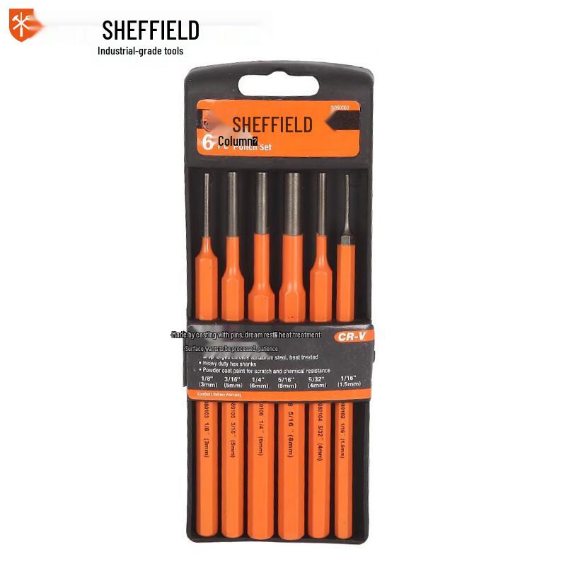 SHEFFIELD 6-Piece Cylindrical Punch Set